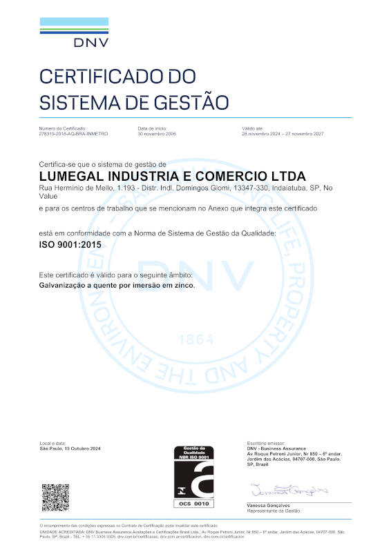 Certifcado de qualidade